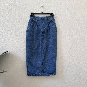 Vintage Denim Midi Skirt